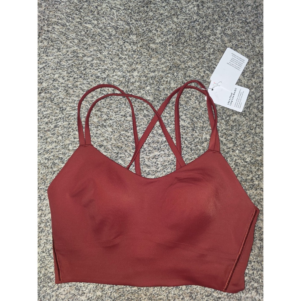 Lululemon Like a Cloud Longline Bra B/C Cup Dark Terracotta Red Size 6 LW2CSIS